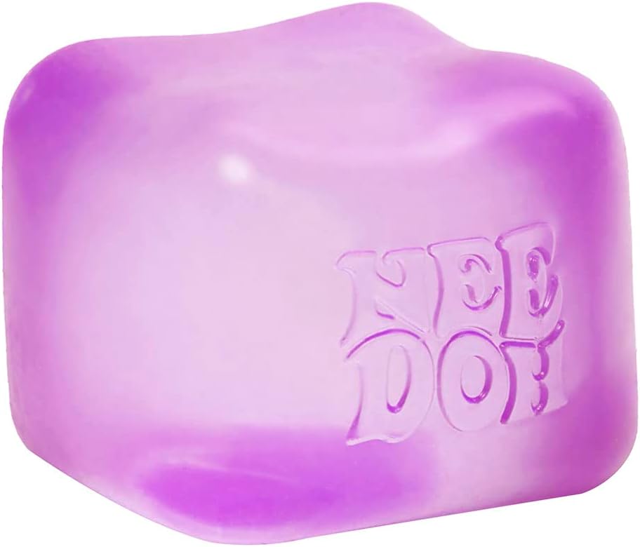 Schylling Needoh Nice Cube Sensory Toy with a Super Solid Squish - Always Returns to its Square Shape - Ages 3 and Up - 1 or 3 Pack Assorted Colours (Nice Cube, 1/3 Pack, Colours Chosen at Random)