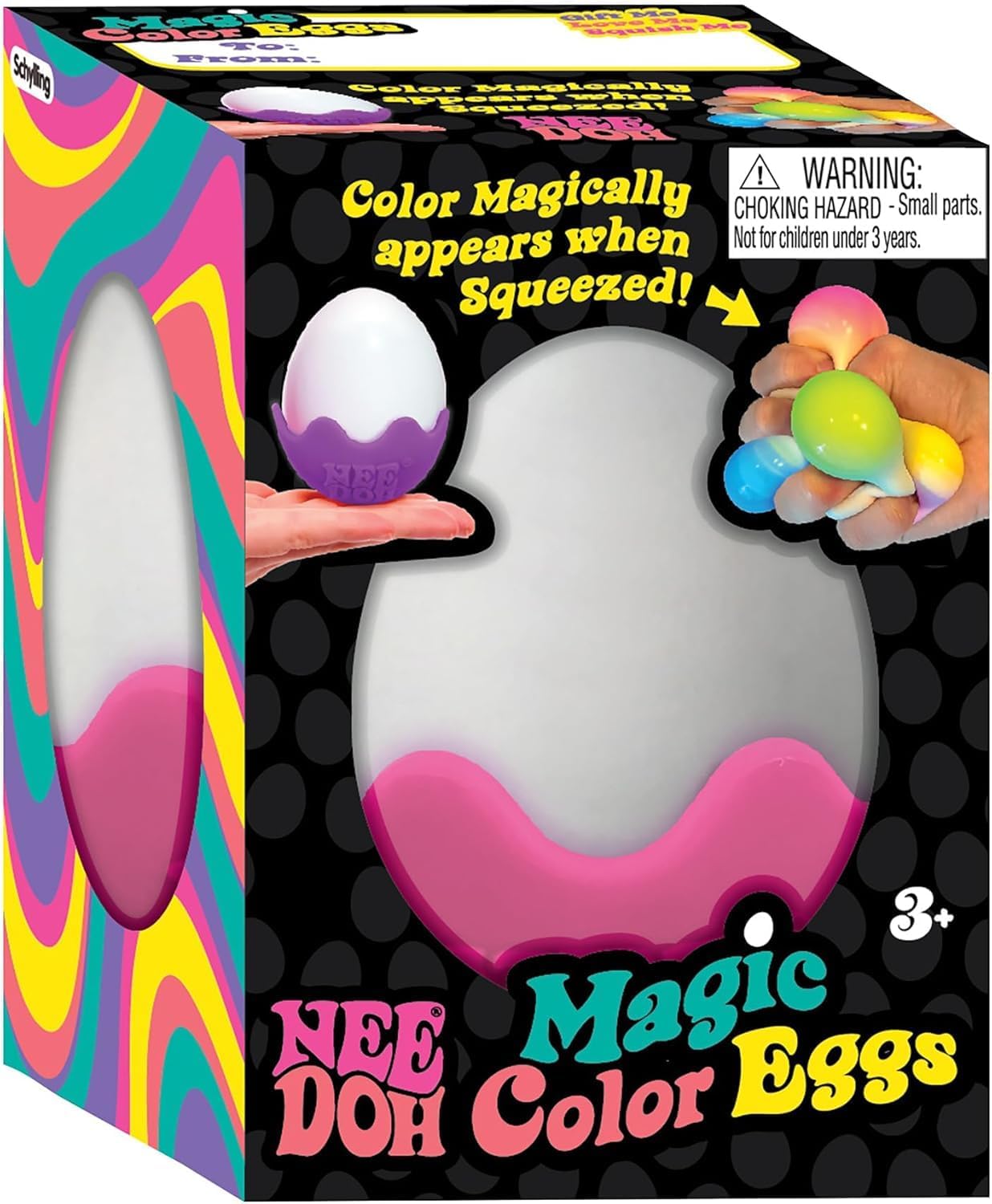 Schylling NeeDoh Magic Color Egg Groovy Glob Trio: Easter Fun - Assorted Colors Gift Set - 3 Pack